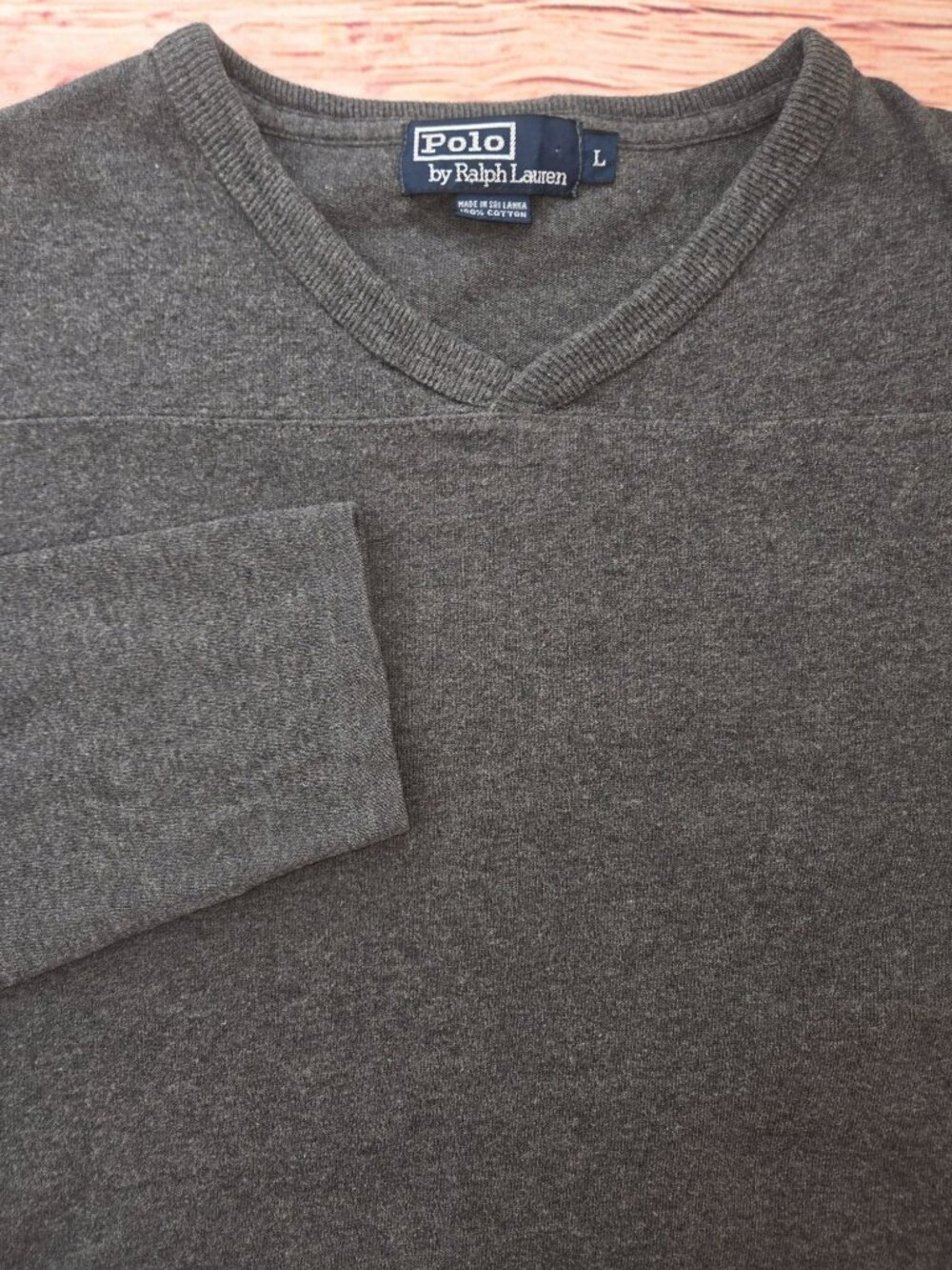Polo Ralph Lauren Mens V-Neck Gray Sweater Large